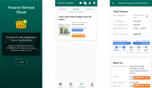Aplikasi Android Toko Online Herbal Tazakka Halaman Order Produk
