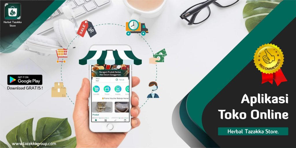 Aplikasi Toko Online Shop Android Herbal Tazakka Store Bisa Bayar Ditempat.