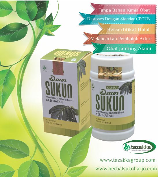 foto gambar produk obat herbal tazakka daun sukun untuk mengatasi penyakit jantung koroner