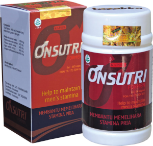 foto gambar produk baru herbal onsutri formen Tazakka sebagai obat alami untuk membantu memelihara stamina pria