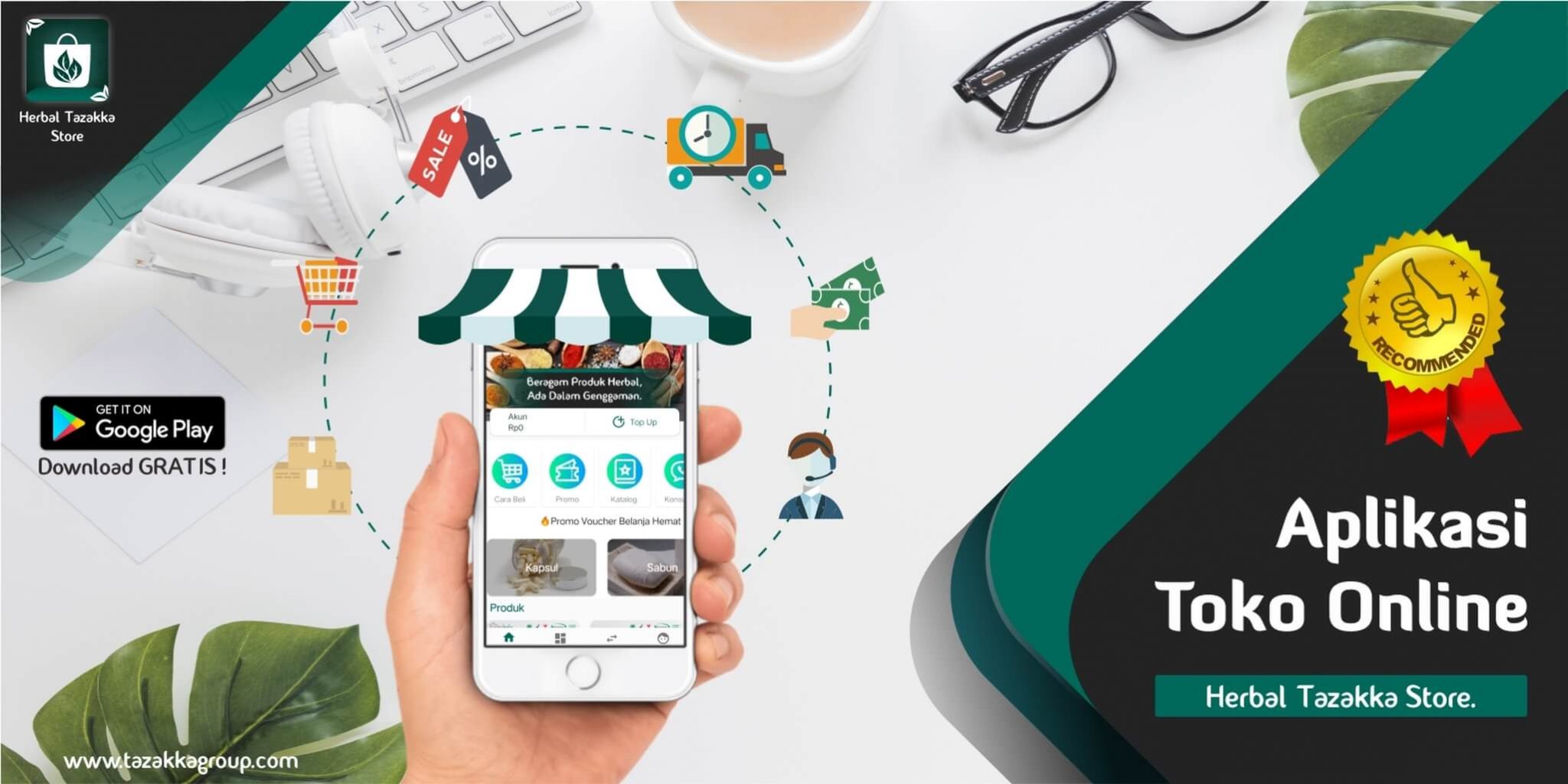 Aplikasi Toko Online Shop Android Herbal Tazakka Store