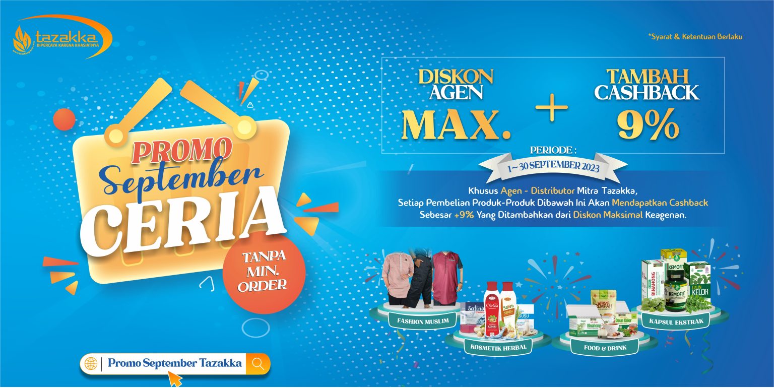 Promo September Ceria Diskon Belanja Hemat Tazakka Herba