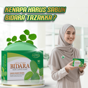 Sabun mandi bidara herbal Tazakka 90gr, solusi alami untuk kulit bersih & lembap. Bebas kimia, aman untuk kulit sensitif. Pesan sekarang!