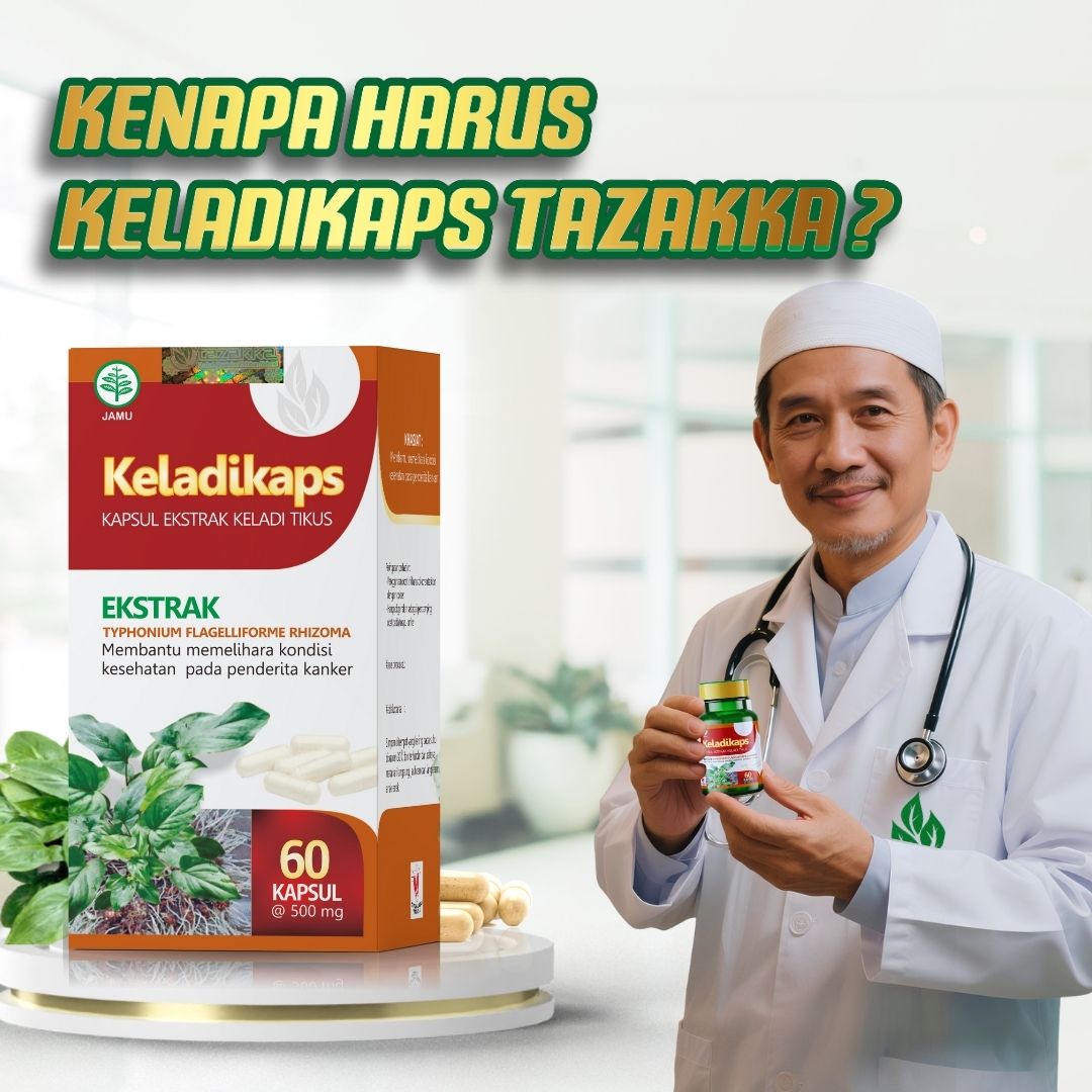 Ekstrak Keladi Tikus Tazakka Keladikaps 60 Kapsul Herbal untuk Kanker & Benjolan