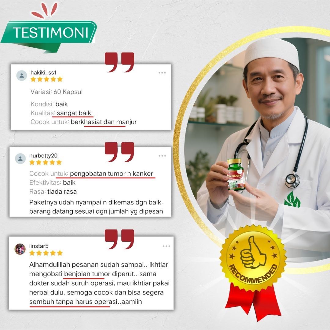 Testimoni KELADIKAPS Kapsul Keladi Tikus Herbal Ori Asli Tazakka Isi 60 Ekstrak Jamu Herbal Tradisional Obat Kanker Penghilang Benjolan Lipoma Tanpa Operasi