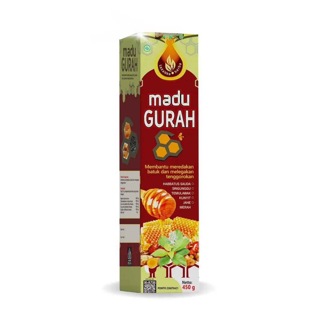 Madu Gurah Flu dan Batuk Tazakka 450gr Obat Sesak Napas Paling Ampuh Herbal Radang Tenggorokan Penghilang Lendir Dahak 1