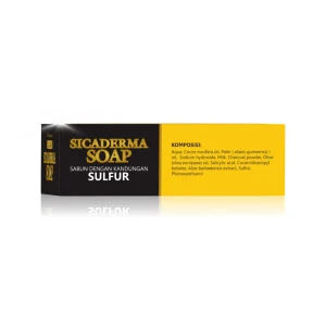 Sicaderma Soap Tazakka Sabun Sulfur untuk Kulit Berminyak & Bersih, Plus Charcoal & Olive Oil 90 gr