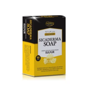 Sicaderma Soap Tazakka Sabun Sulfur untuk Kulit Berminyak & Bersih, Plus Charcoal & Olive Oil 90g