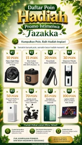 Daftar Hadiah Promo ISTIMEIWA Tazakka Point Berhadiah 2026