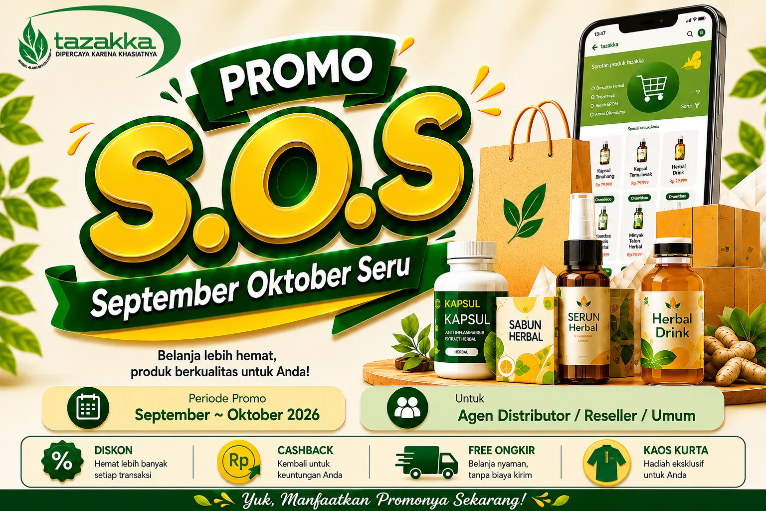 Promo SOS September Oktober Seru Tazakka 2026